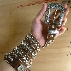 Vintage B.B. Simon Belt RARE Brown Western Cowgirl 36"